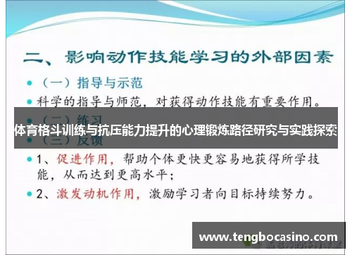 体育格斗训练与抗压能力提升的心理锻炼路径研究与实践探索